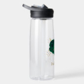 Bouteille D'eau feuilles d'or des fleurs vert émeraude (Droite)