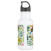 Bouteille D'eau Feuilles Et Oiseaux Exotiques (Dos)