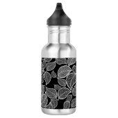 Bouteille D'eau Feuilles noirs en blanc (Droite)
