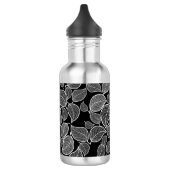Bouteille D'eau Feuilles noirs en blanc (Gauche)