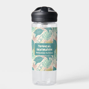 Bouteille D'eau Feuilles texte personnalisé Motif