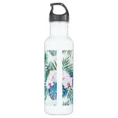 Bouteille D'eau Feuilles tropicaux et fleurs d'orchidées (Dos)