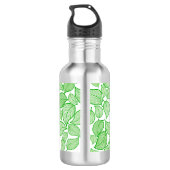 Bouteille D'eau Feuilles verts en blanc (Dos)