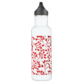 Bouteille D'eau Feuilleté rouge Motif moderne Élégant Monogramme (Droite)