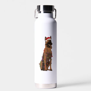 Bouteille D'eau Feux de Noël Malinois belge Amoureux des chiens de