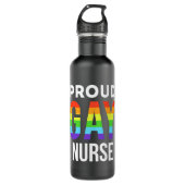 Bouteille D'eau Fière Gay Nurse Pride Mois LGBTQ Rainbow (Devant)