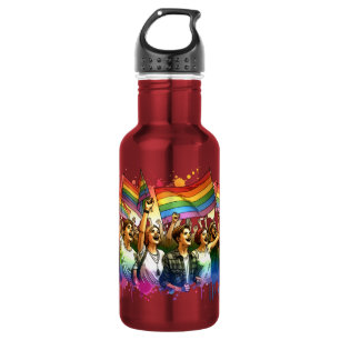 Bouteille D'eau fierté LGBTQIA + Personnes et drapeaux