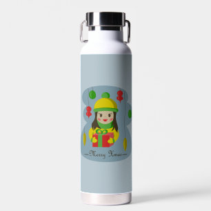 Bouteille D'eau Fille avec boîte cadeau de Noël