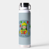 Bouteille D'eau Fille avec boîte cadeau de Noël (Arrière)