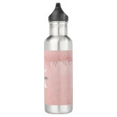 Bouteille D'eau Fille Blush parties scintillant rose gouttes Monog (Droite)