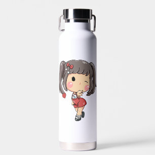 Bouteille D'eau Fille Chibi mignonne à l'évier avec Pigtails Mug