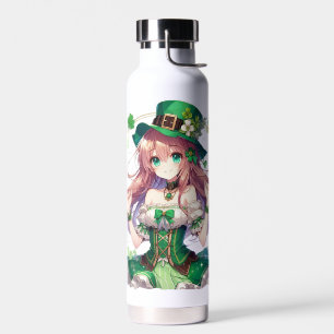 Bouteille D'eau Fille d'anime de la Saint Patrick's Day