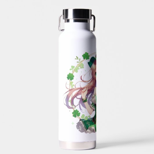 Bouteille D'eau Fille d'anime de la Saint Patrick's Day (Avant)