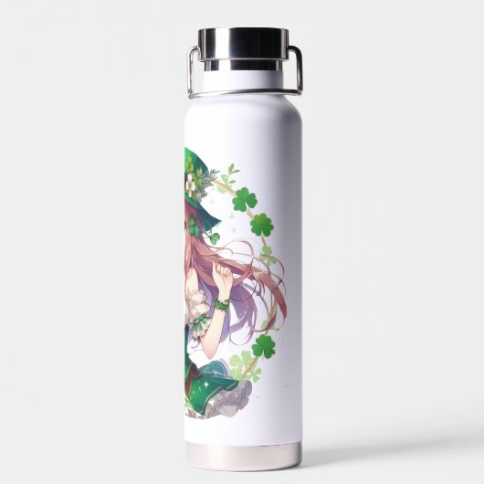 Bouteille D'eau Fille d'anime de la Saint Patrick's Day (Arrière)
