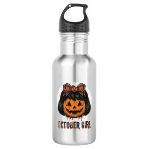 Bouteille D'eau Fille d'octobre Citrouille Arc Halloween Vecteur C