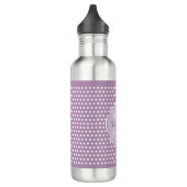 Bouteille D'eau Fille Lavande violet Pois Monogramme et nom (Gauche)