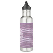 Bouteille D'eau Fille Lavande violet Pois Monogramme et nom (Droite)