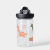 Bouteille D'eau Filles Cute Boho Dinosaure rose et Fleurs Enfants (Avant)