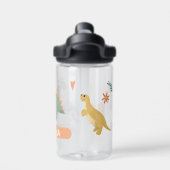 Bouteille D'eau Filles Cute Boho Dinosaure rose et Fleurs Enfants (Salle de sport)
