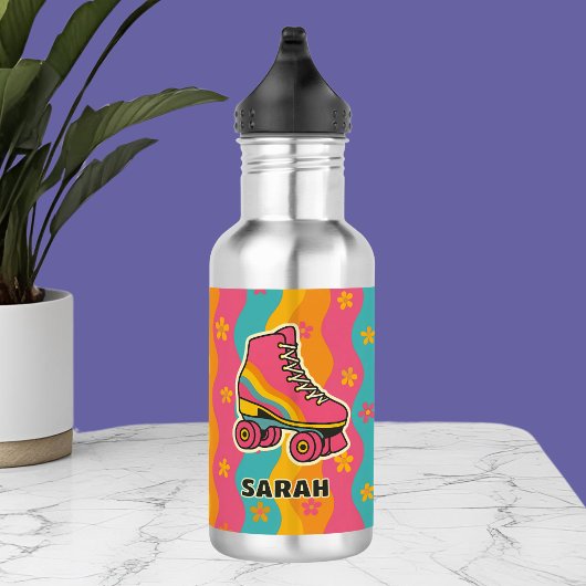 Bouteille D'eau Filles de patinage à rouleaux rétro