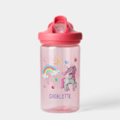 Bouteille D'eau Filles mignonnes licorne magique Arc-en-ciel rose (Avant)