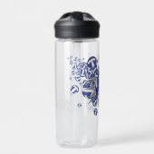 Bouteille D'eau filles sport bleu blanc gris volleyballs étoiles (Extérieur)