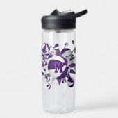 Bouteille D'eau filles sport violet blanc basketballs étoiles (Gauche)