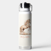 Bouteille D'eau Fillette Cheval Peach Monogramme Script Fantaisist (Arrière)