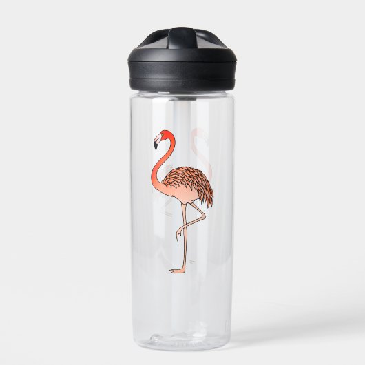 Bouteille D'eau Flamant rose rose Lineart-57667 (Extérieur)