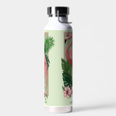 Bouteille D'eau Flamant rose rose Vert Feuilles Lily (Gauche)