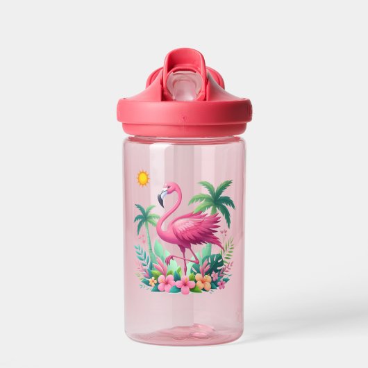 Bouteille D'eau Flamingo rose tropicale/Floride (Avant)