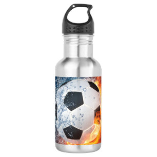 Bouteille D'eau Flamme Football/Balle de Football Jeu d'oreiller
