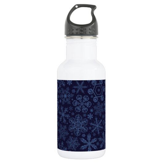 Bouteille D'eau Flèches bleues sur bleu (Devant)