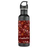 Bouteille D'eau Fleur d'aquarelle boho minimaliste rouge (Devant)