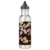 Bouteille D'eau Fleur de bois de chien rose/Brown personnalisée (Gauche)