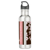 Bouteille D'eau Fleur de bois de chien rose/Brown personnalisée (Dos)