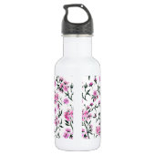 Bouteille D'eau Fleur de cerisier blanc sur blanc (Dos)