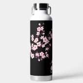Bouteille D'eau Fleur de cerisier | Monogramme noir rose (Avant)