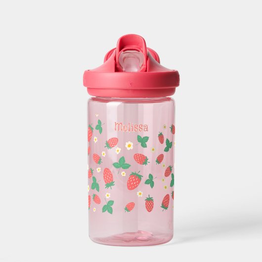 Bouteille D'eau Fleur de fraise mini personnalisée (Avant)