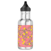 Bouteille D'eau Fleur de jasmin jaune sur le corail rose (Droite)