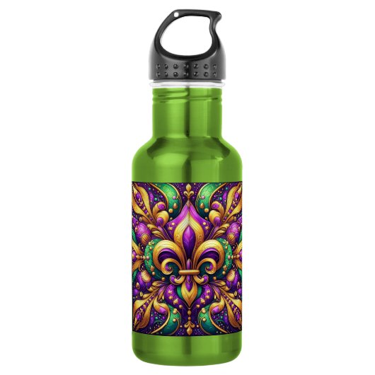 Bouteille D'eau fleur de lis mardi gras (Devant)