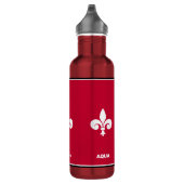Bouteille D'eau Fleur de Lis sur le rouge bourguignon (Droite)