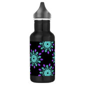 Bouteille D'eau Fleur de néon pourpre et turquose (Gauche)