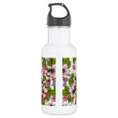 Bouteille D'eau Fleur de pomme sur blanc (Dos)