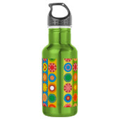 Bouteille D'eau Fleur de pouvoir en rangées (Dos)
