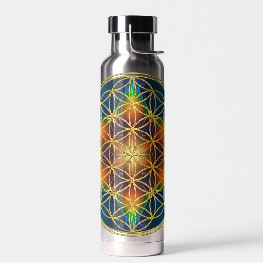 Bouteille D'eau FLEUR DE VIE - Fleur Fractale 1 (Gauche)