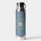 Bouteille D'eau Fleur de Vie - Mandala Style Inde 1 (Arrière)