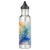 Bouteille D'eau Fleur de vie - Peinture aquarelle (Droite)