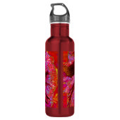 Bouteille D'eau Fleur d'Hibiscus rouge rétro Trippy psychédélique (Dos)