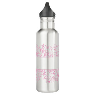 Bouteille D'eau Fleur ILY - Nom personnalisé ASL Design